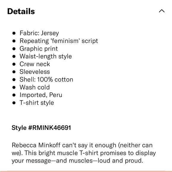 Rebecca Minkoff Feminism Muscle Tee - XXS - Picture 6 of 9